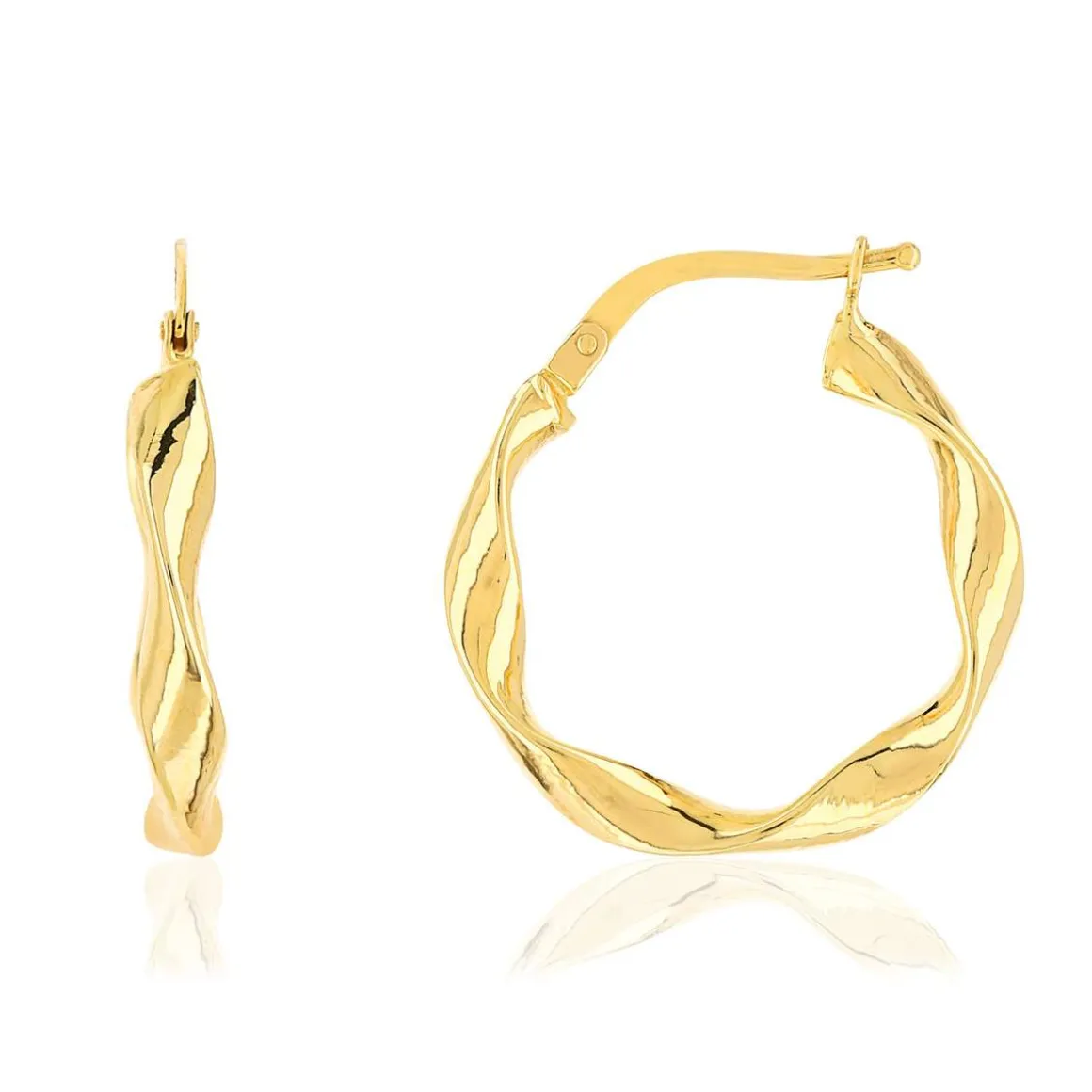 Créoles or 750 jaune torsadées 20 mm
