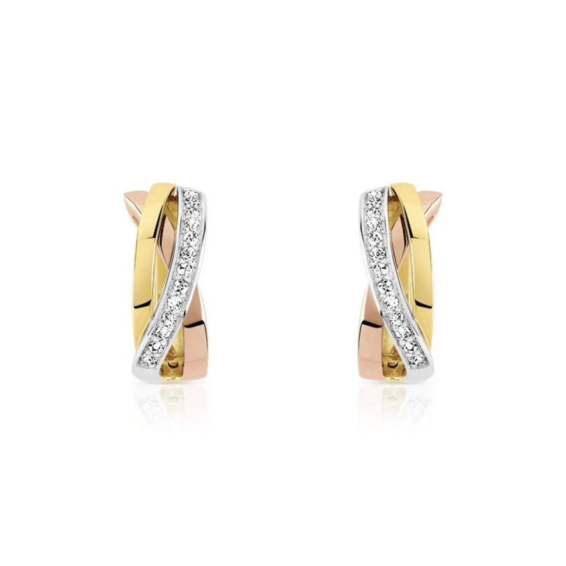 Créoles 3 ors 750 diamants