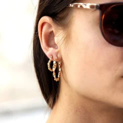 Créoles plaqué or torsadées 17 mm