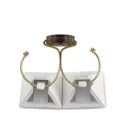 Double bague morganne bello or 750 jaune quartz fumé diamants