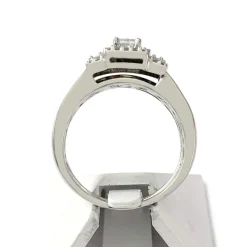 Duo bague d'occasion or 750 blanc diamants