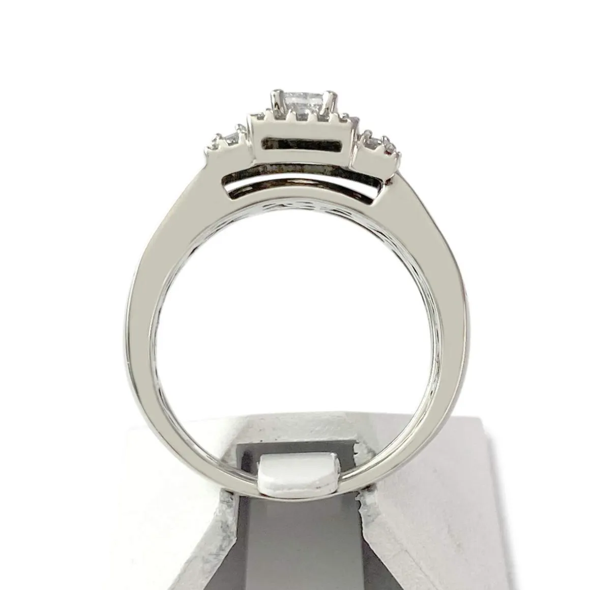 Duo bague d'occasion or 750 blanc diamants