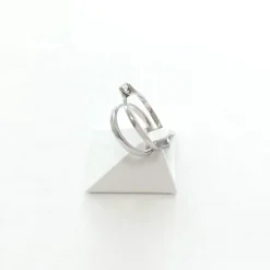 Duo de bague et solitaire d'occasion or 750 blanc diamant 0,17 carat