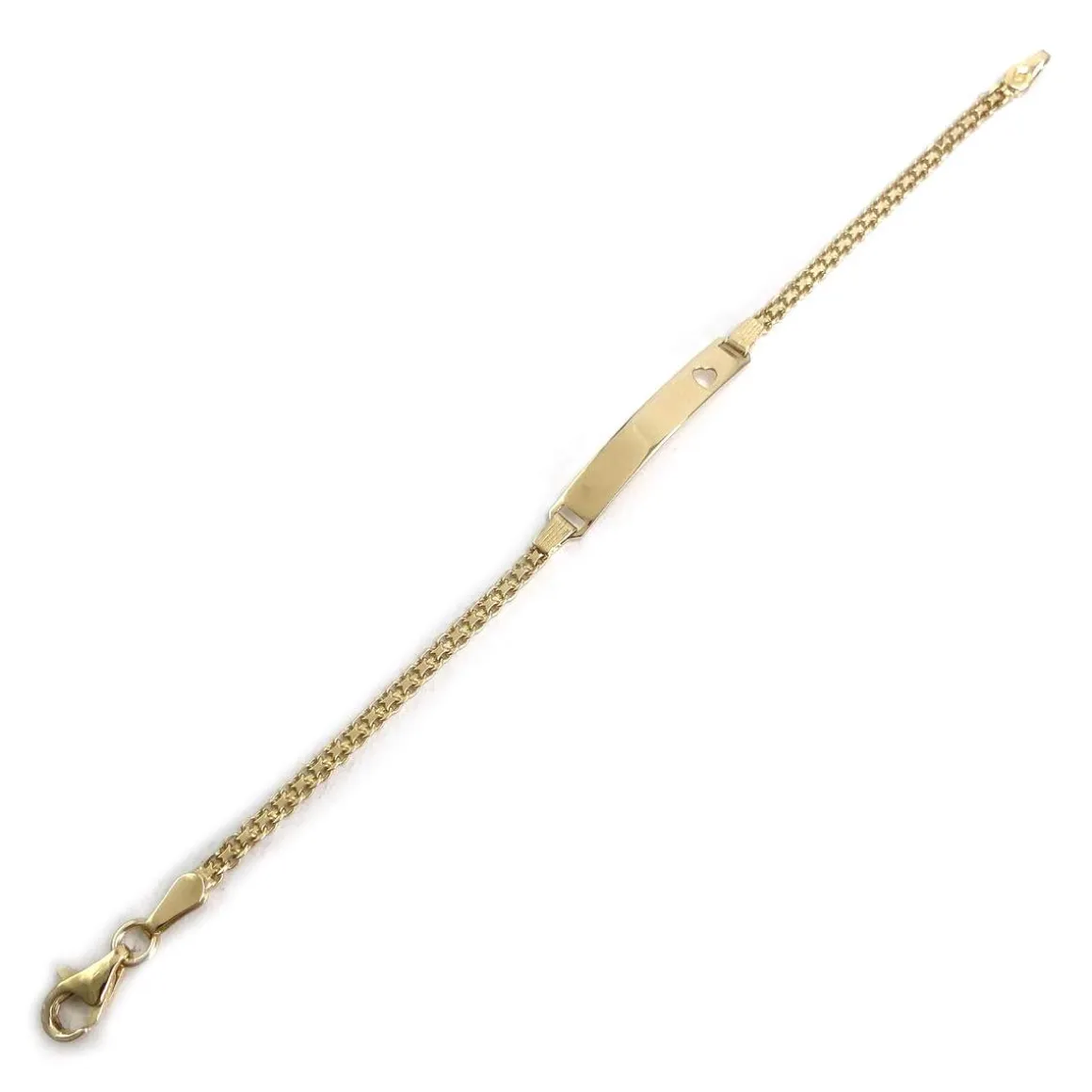Gourmette d'occasion or 750 jaune coeur maille fantaisie