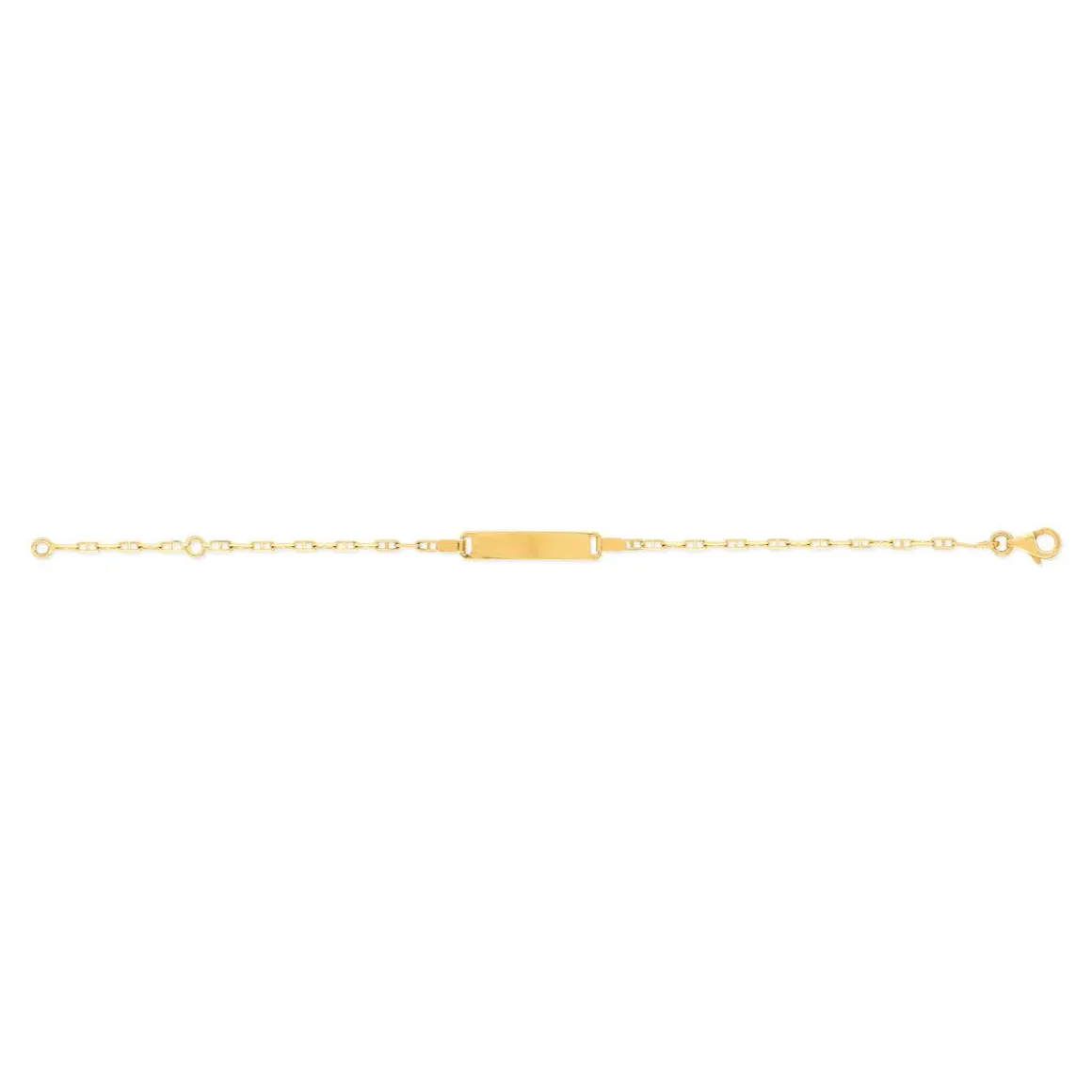 Identité or 375 jaune maille marine 14 cm