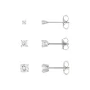 Lot de 3 paires de boucles d'oreilles argent 925 zirconias