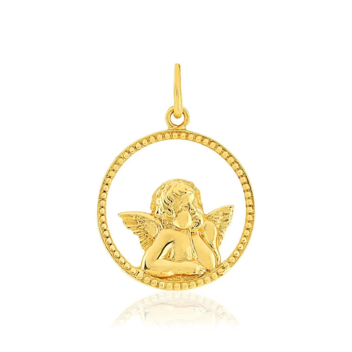Médaille or 375 jaune ajourée ange