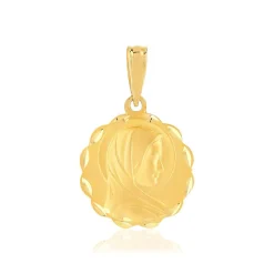 Médaille or 750 jaune diamanté Vierge