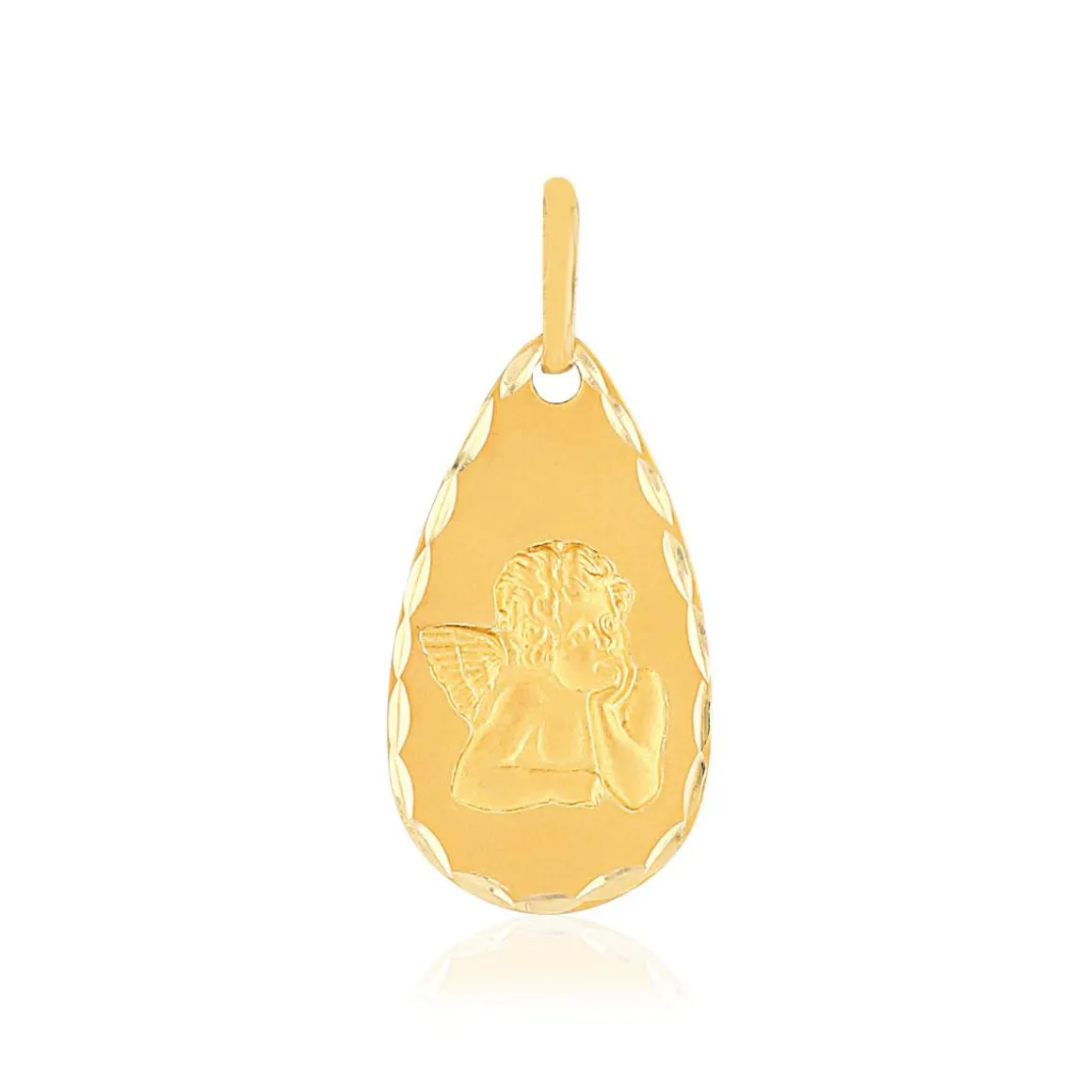 Médaille or 375 jaune goutte ange