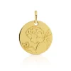 Médaille or 375 jaune "l'enfant et l'oiseau"