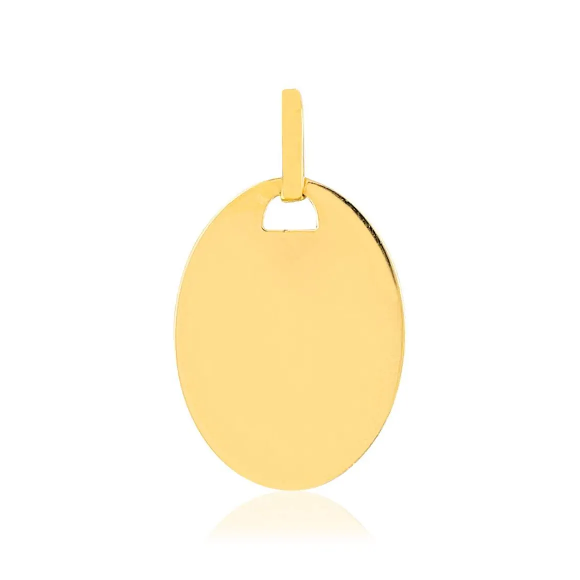 Médaille or 375 jaune ovale personnalisable