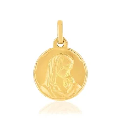 Médaille or 750 jaune Vierge à l'enfant