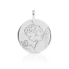 Medaille or blanc 375 ange et l'oiseau