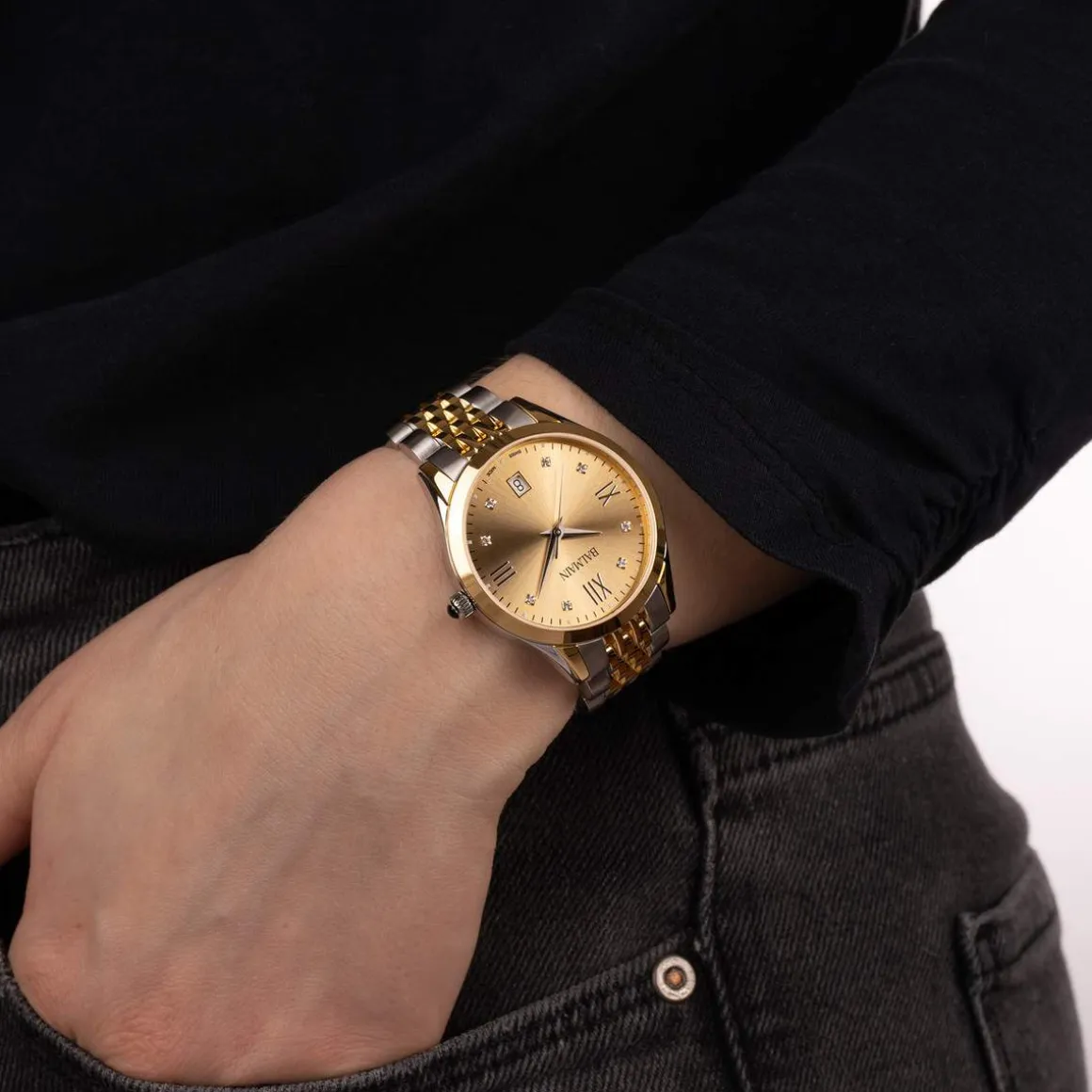 Montre BALMAIN classic R femme bracelet acier inoxydable bicolore jaune