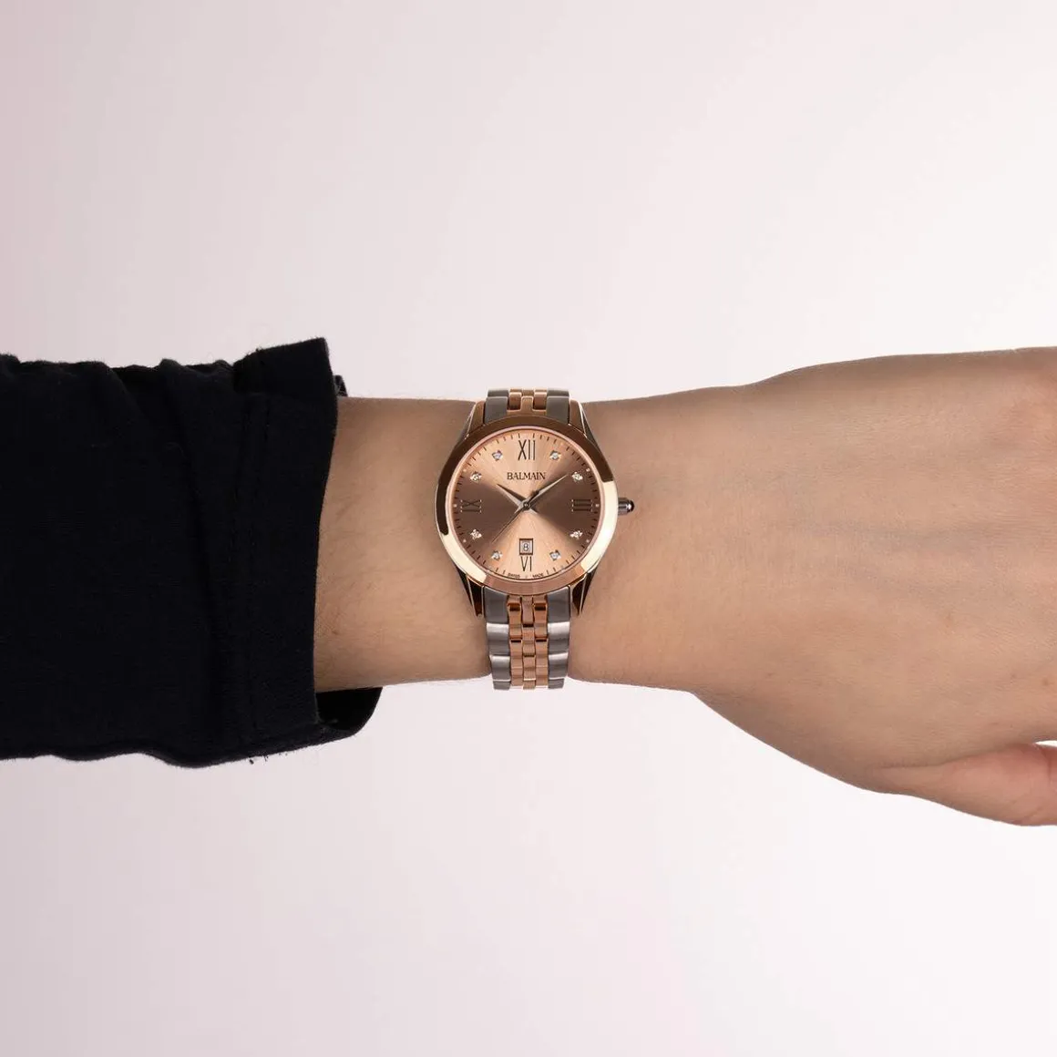 Montre BALMAIN classic R femme bracelet acier inoxydable bicolore rose