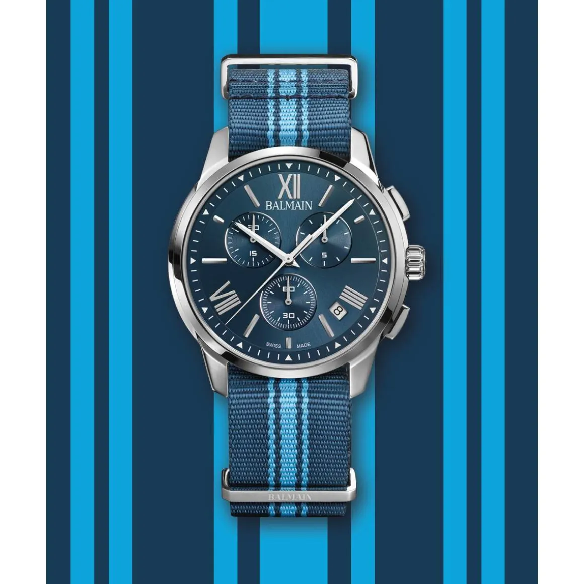 Montre BALMAIN downtown homme bracelet textile bleu fonce