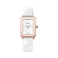Montre Balmain femme acier doré rose cuir blanc
