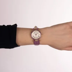 Montre BALMAIN haute elegance femme bracelet cuir vernis parme