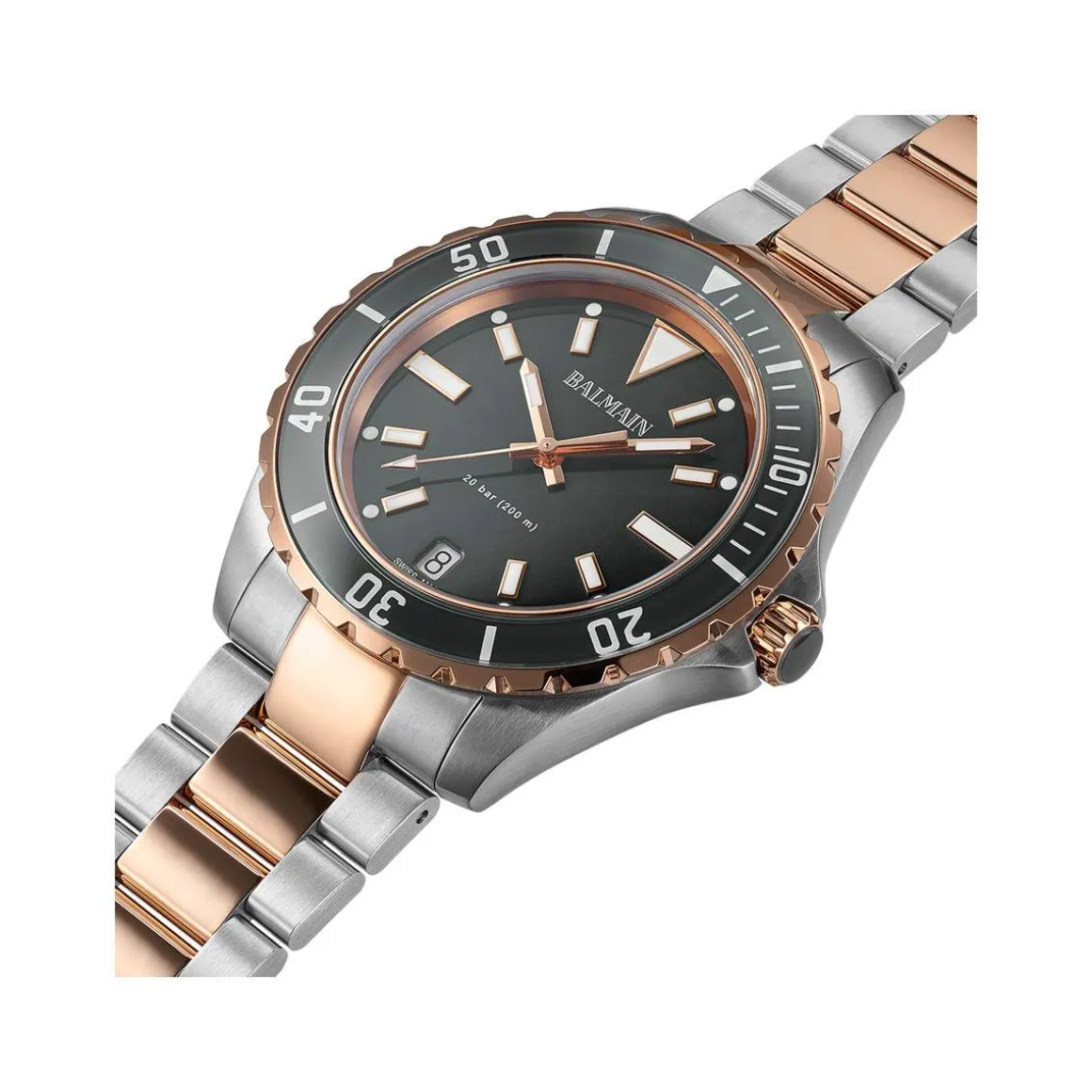 Montre BALMAIN ophrys homme bracelet acier inoxydable bicolore rose