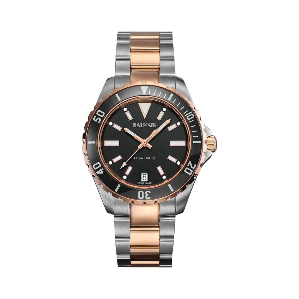 Montre BALMAIN ophrys homme bracelet acier inoxydable bicolore rose
