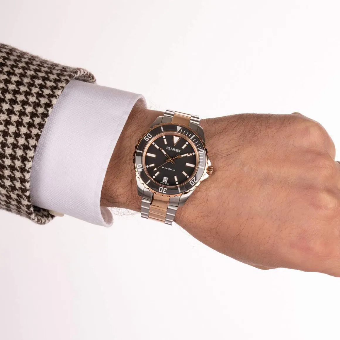 Montre BALMAIN ophrys homme bracelet acier inoxydable bicolore rose