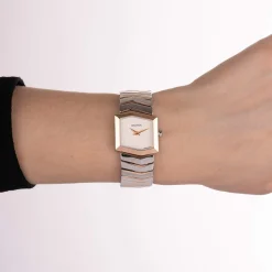Montre BALMAIN taffetas femme bracelet acier inoxydable bicolore rose
