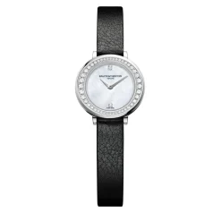 Montre Baume & Mercier Promesse femme acier bracelet double tour cuir orange