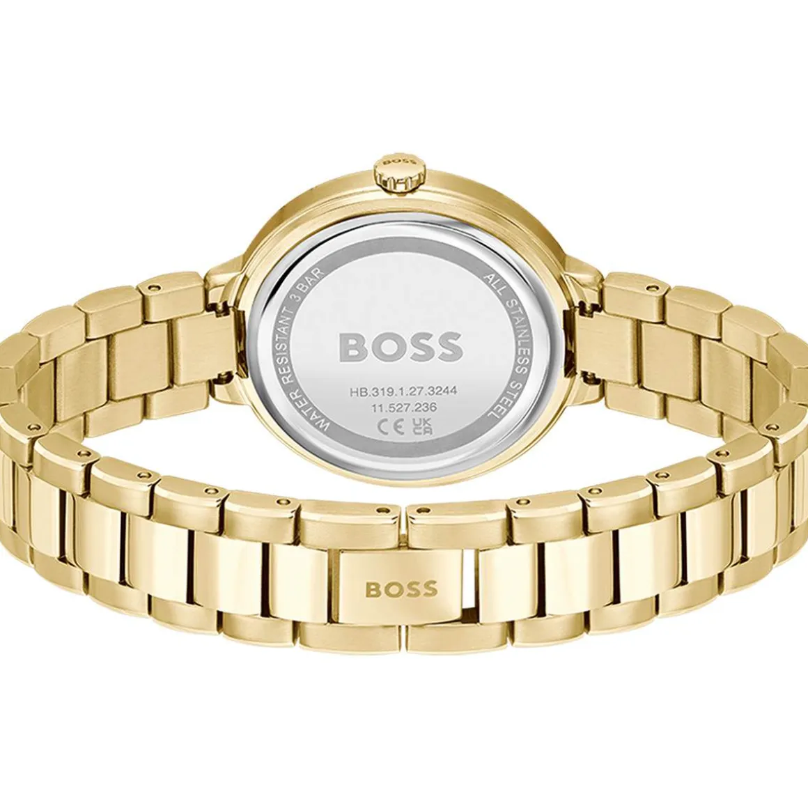Montre BOSS business femme bracelet acier inoxydable doré jaune