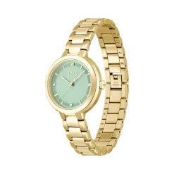 Montre BOSS business femme bracelet acier inoxydable doré jaune