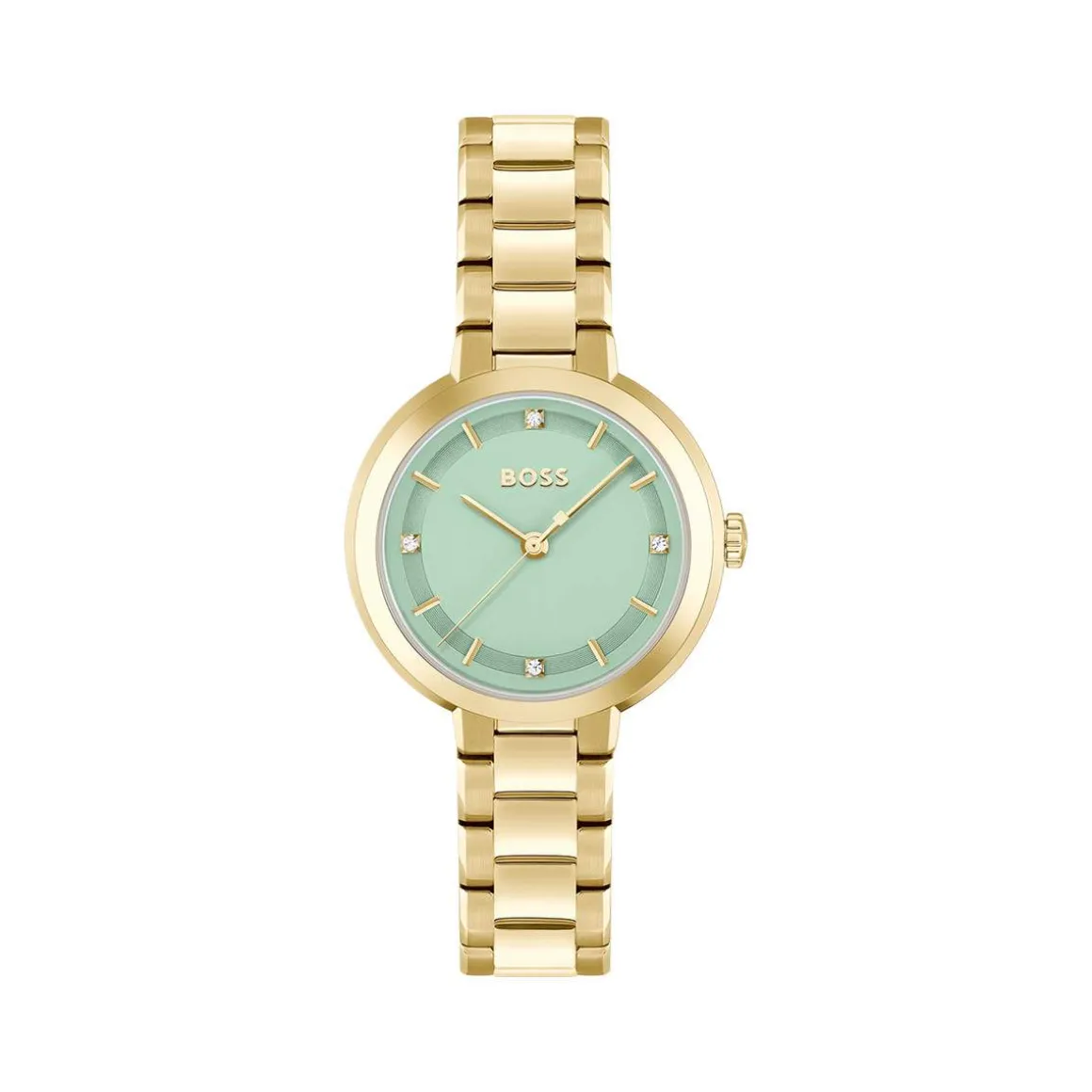 Montre BOSS business femme bracelet acier inoxydable doré jaune