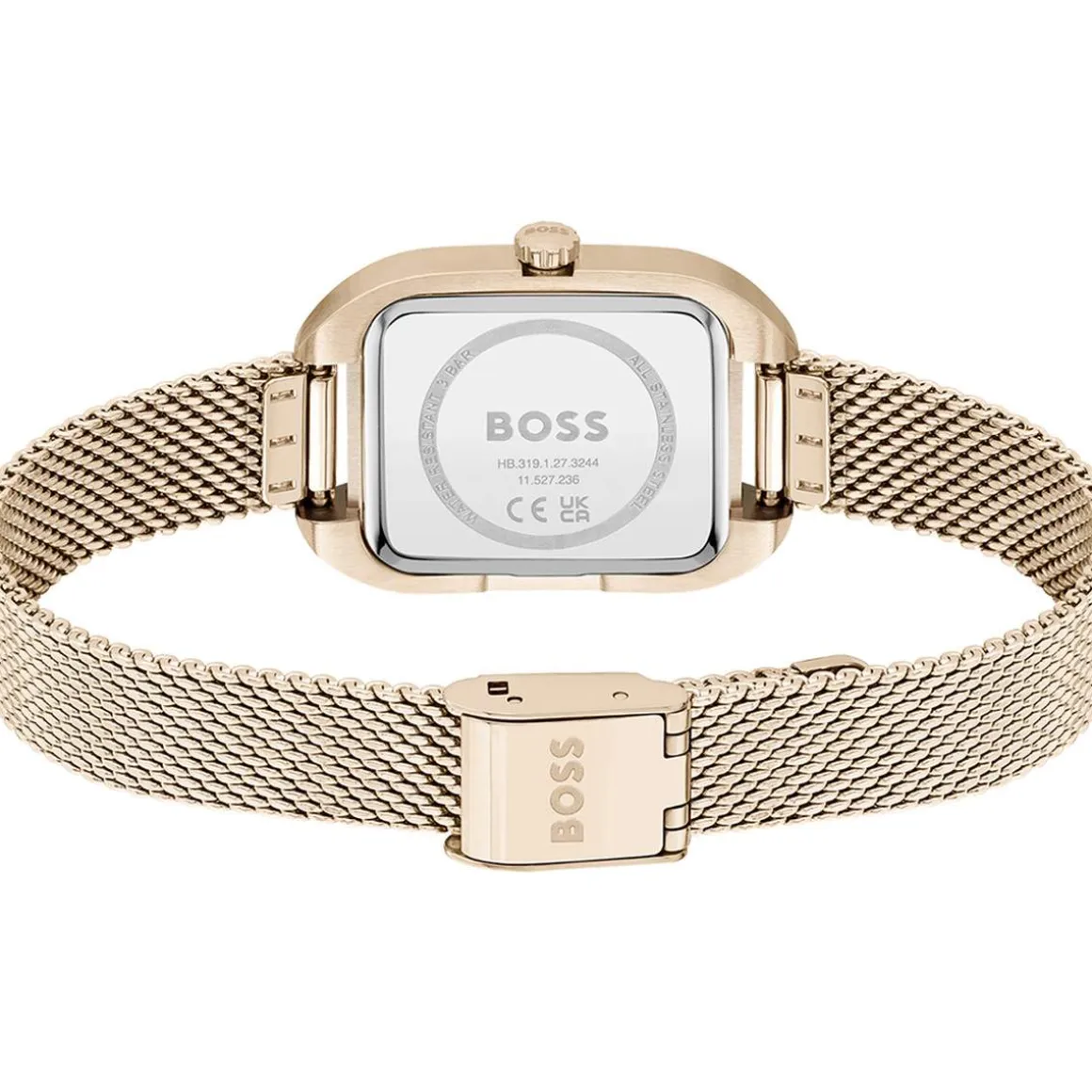 Montre BOSS Business femme bracelet acier doré rose