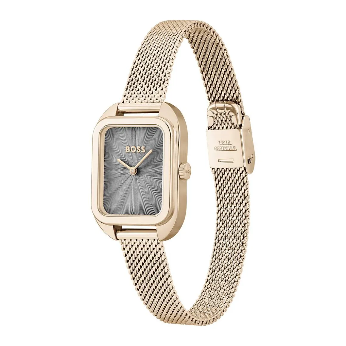 Montre BOSS Business femme bracelet acier doré rose