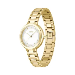 Montre BOSS business femme bracelet acier inoxydable doré jaune