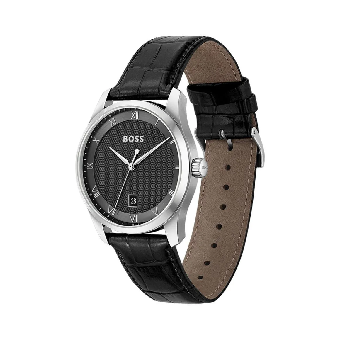 Montre BOSS business homme bracelet cuir noir