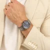 Montre BOSS Candor Chrono homme cadran bleu bracelet acier gris