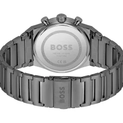 Montre BOSS Candor Chrono homme cadran bleu bracelet acier gris