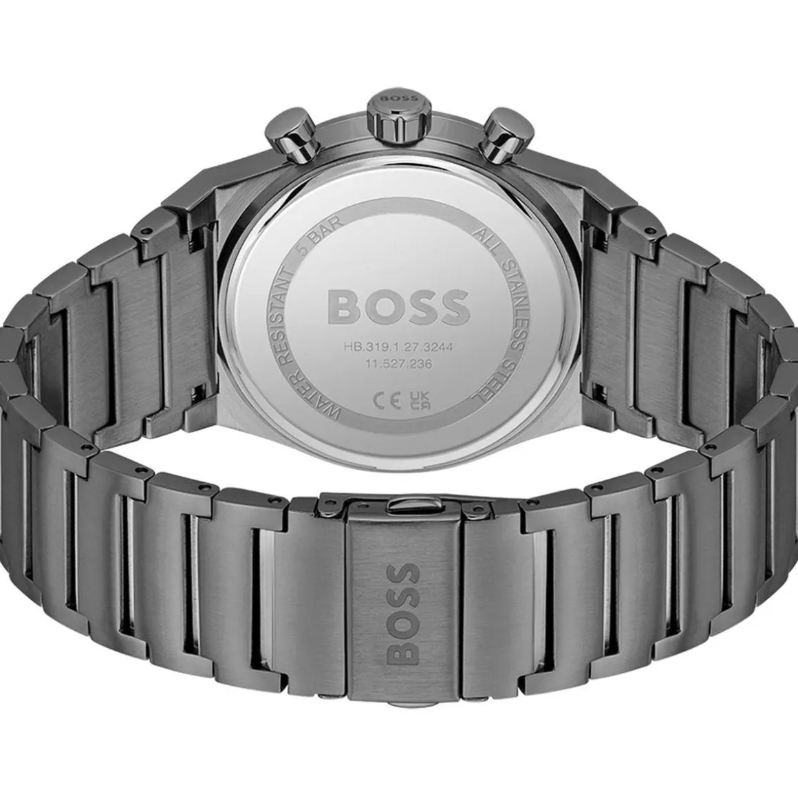 Montre BOSS Candor Chrono homme cadran bleu bracelet acier gris