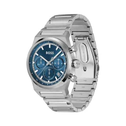 Montre BOSS Candor Chrono homme cadran bleu bracelet acier
