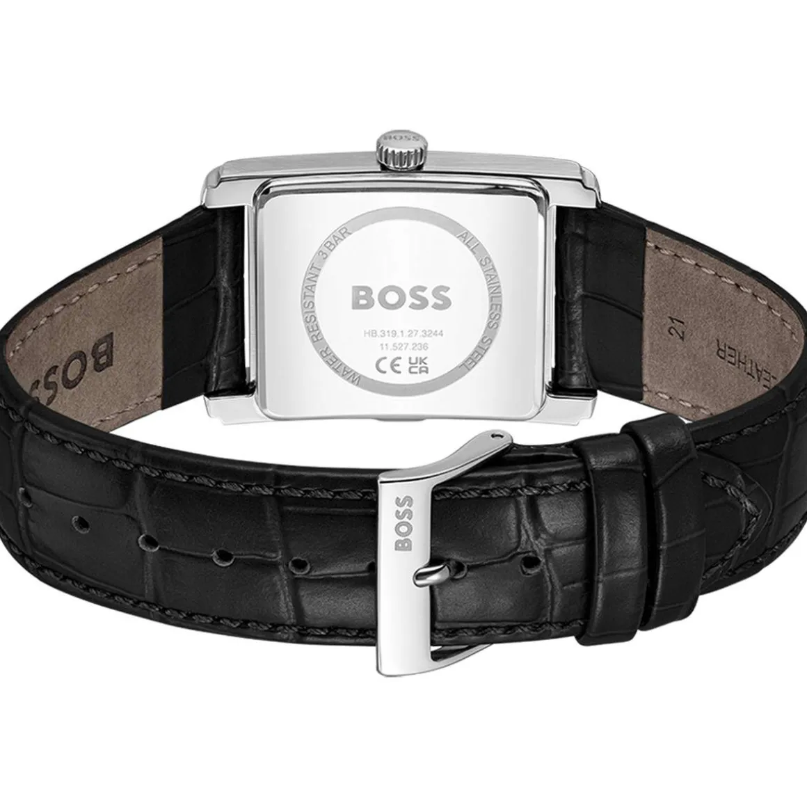 Montre BOSS desk homme bracelet cuir noir