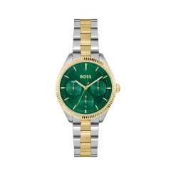MONTRE BOSS FEMME Sage sport acier bicolore cadran vert