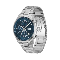 Montre BOSS Grand Prix 44 homme cadran bleu bracelet acier