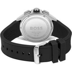 Montre Boss homme acier bracelet silicone noir