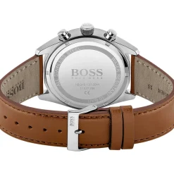 Montre Boss homme acier cuir marron