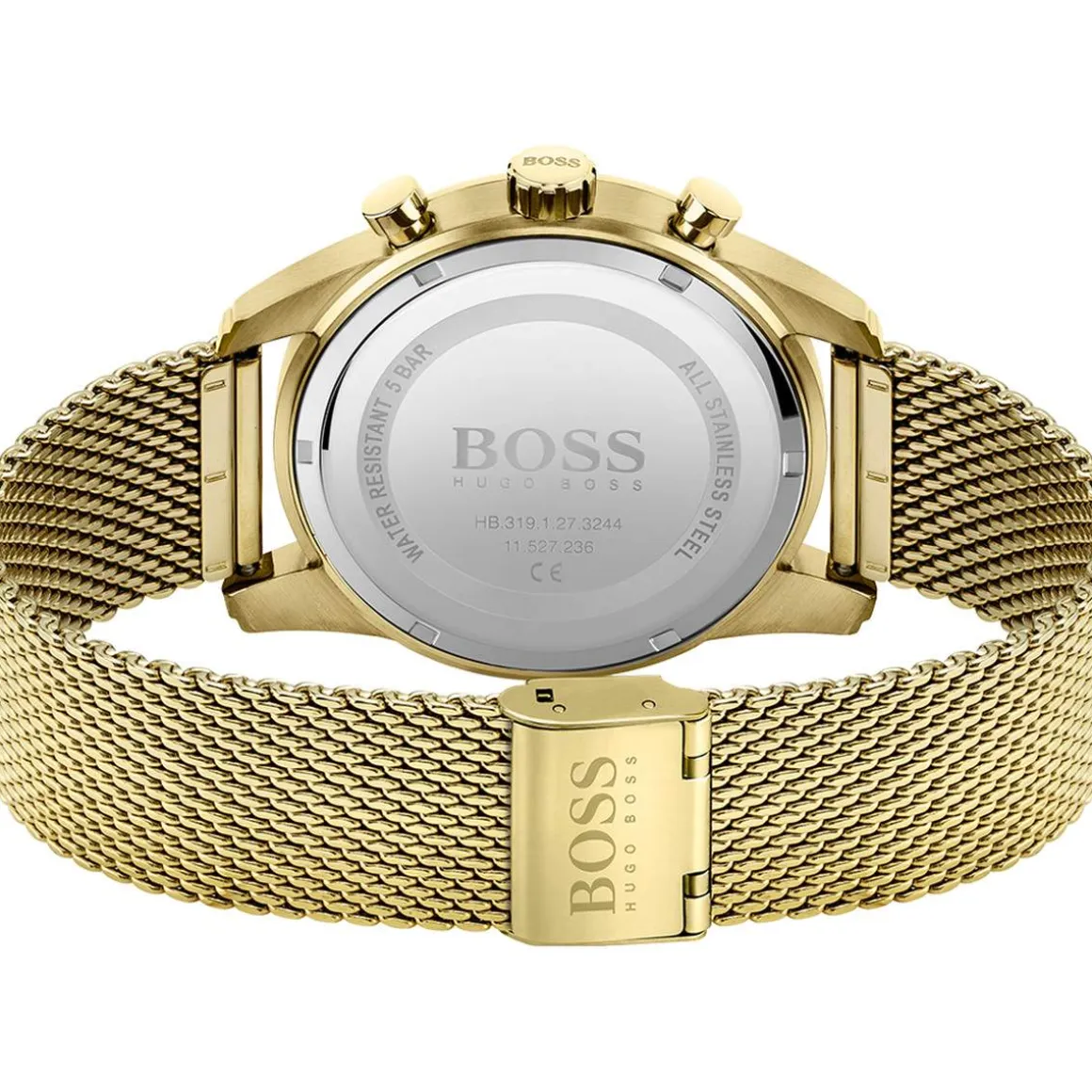Montre Boss homme chronographe acier doré jaune