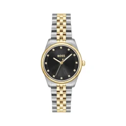 Montre BOSS modern classic femme bracelet acier inoxydable bicolore jaune