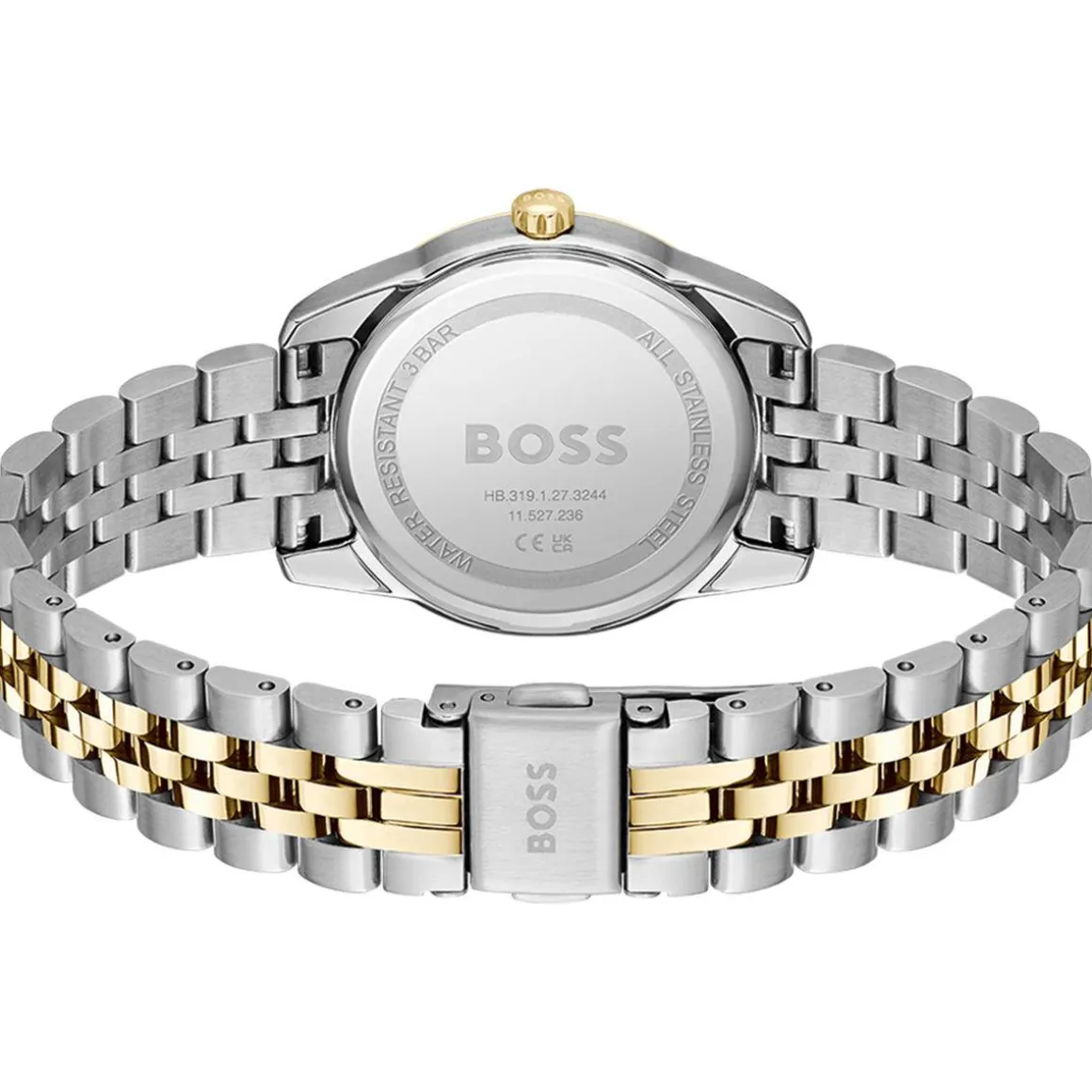 Montre BOSS modern classic femme bracelet acier inoxydable bicolore jaune