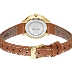 Montre BOSS modern classic femme bracelet cuir marron clair