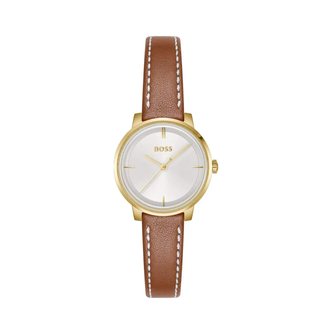 Montre BOSS modern classic femme bracelet cuir marron clair