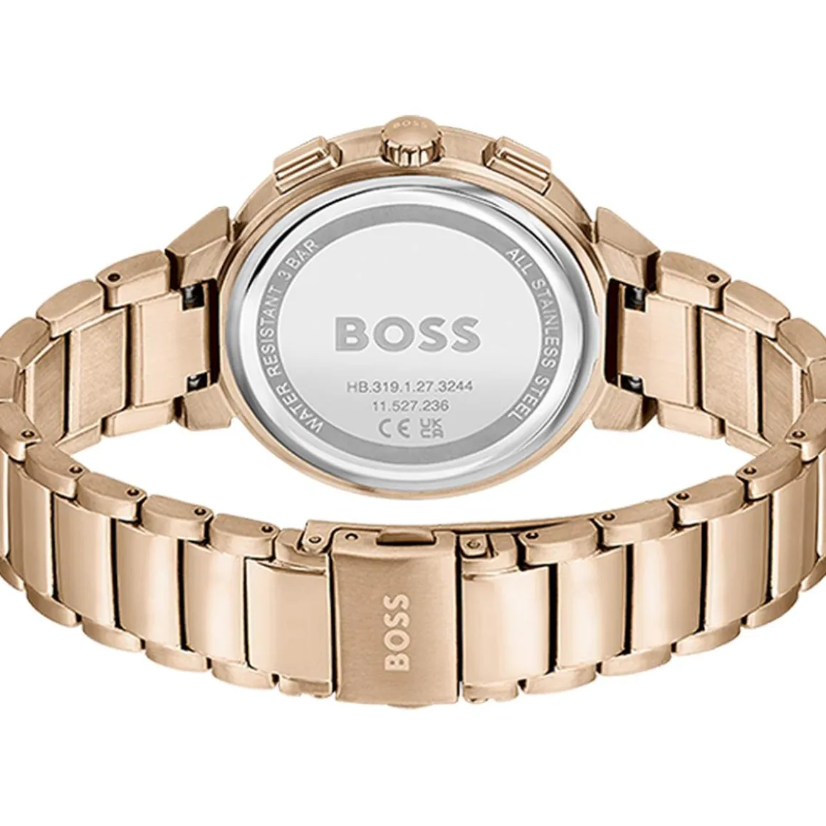 Montre BOSS One femme bracelet acier doré rose