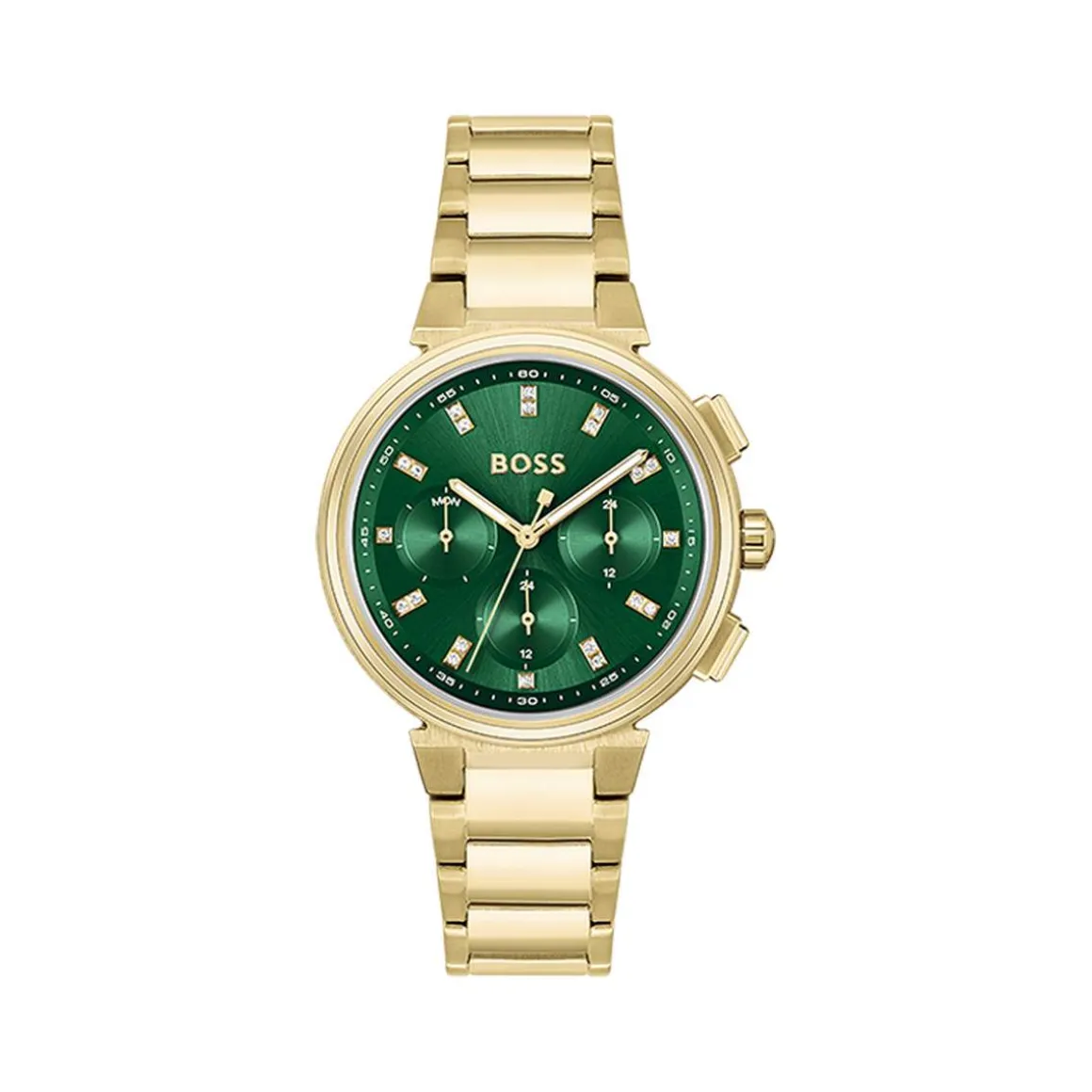 Montre BOSS One femme bracelet acier doré jaune